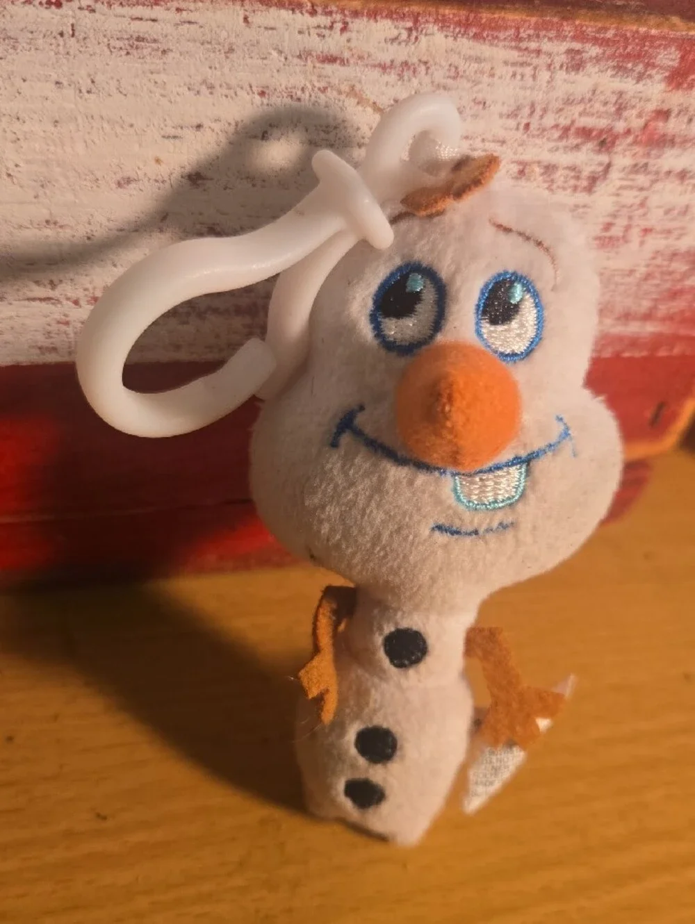 Disney Olaf Plush Keychain - White, Orange, Blue